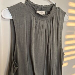 LOFT Women's Sleeveless Charcoal Green Blouse
